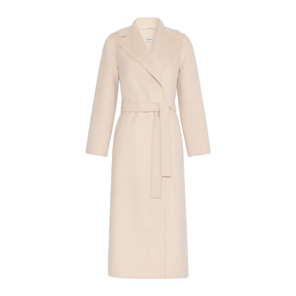 Max Mara Poldo Wool Broadcloth Robe Coat in Albino White | Wool Coat | Luxury Shoes 