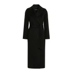 Max Mara Poldo Wool Broadcloth Robe Coat in Black | Wool Coat | Luxury Shoes 