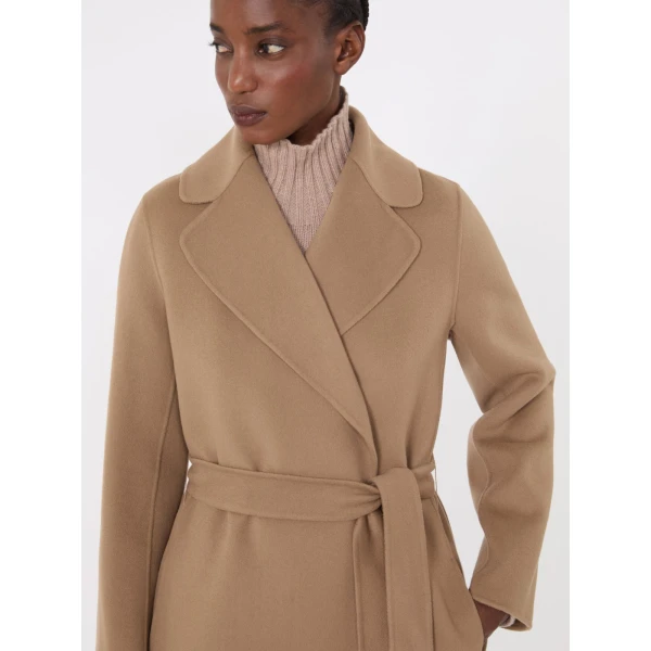 Max Mara Poldo Wool Broadcloth Robe Coat in Camel | Wool Coat | Luxury Shoes 