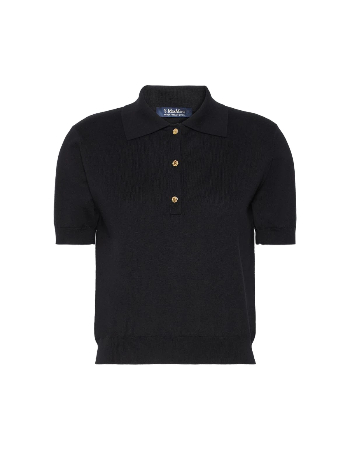 Max Mara Pomposa Cotton, Silk and Cashmere Polo Shirt in Black Max Mara Pomposa Cotton, Silk and Cashmere Polo Shirt in Black | Sweaters | Luxury Shoes