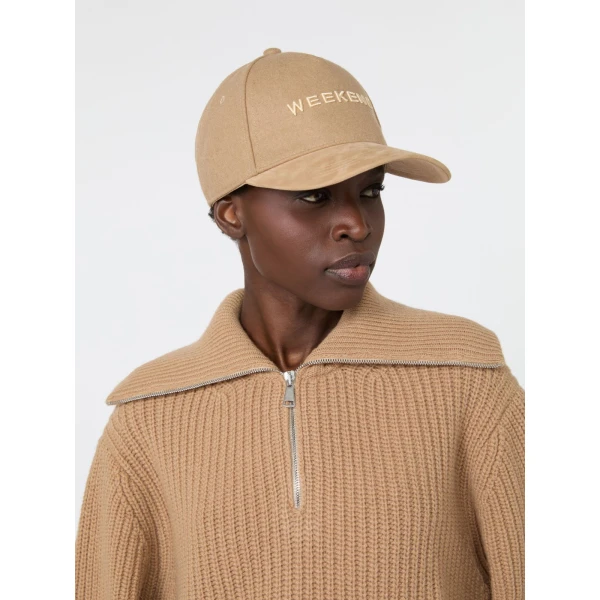 Max Mara Pomposa Wool Cloth Baseball Cap in Camel | Hats | Luxury Shoes 