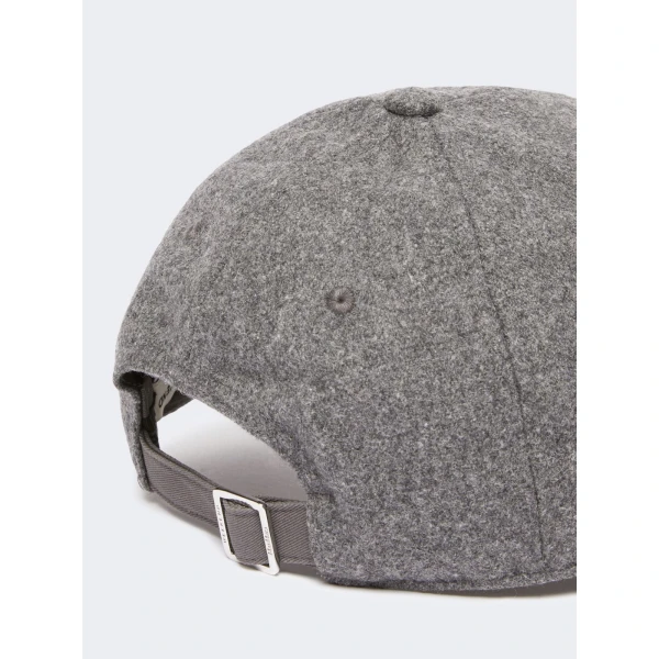 Max Mara Pomposa Wool Cloth Baseball Cap in Medium Grey | Hats | Luxury Shoes 