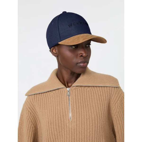 Max Mara Pomposa Wool Cloth Baseball Cap in Ultramarine | Hats | Luxury Shoes 