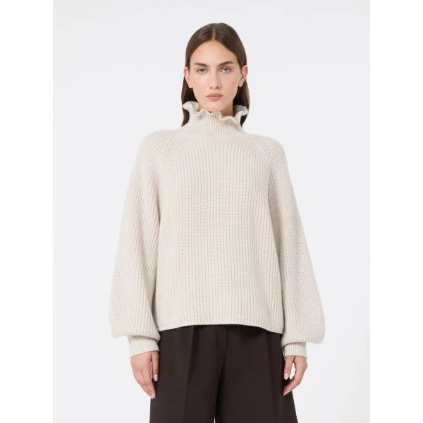 Max Mara Pontile Wool and Cashmere Sweater in Beige | Sweaters | Luxury Shoes 