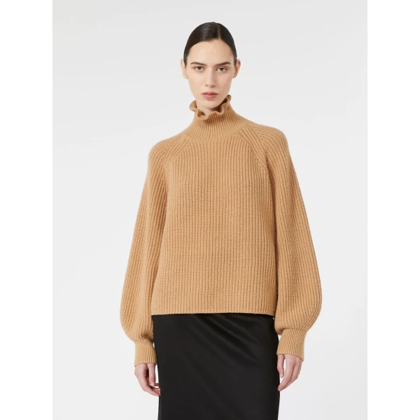 Max Mara Pontile Wool and Cashmere Sweater in Camel | Sweaters | Luxury Shoes 