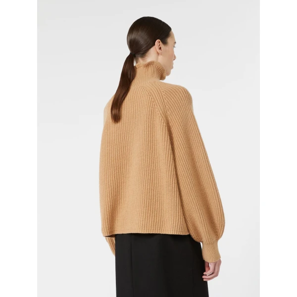 Max Mara Pontile Wool and Cashmere Sweater in Camel | Sweaters | Luxury Shoes 