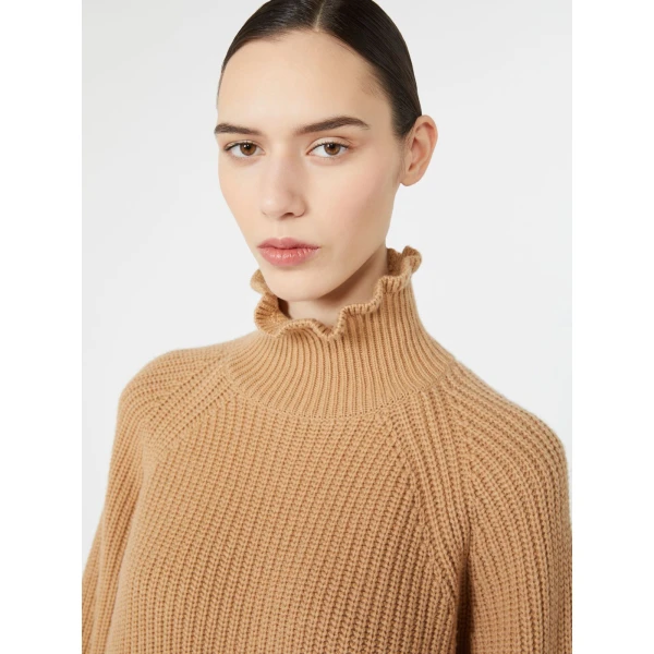 Max Mara Pontile Wool and Cashmere Sweater in Camel | Sweaters | Luxury Shoes 