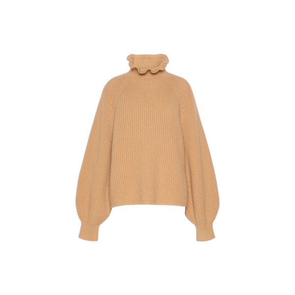 Max Mara Pontile Wool and Cashmere Sweater in Camel | Sweaters | Luxury Shoes 