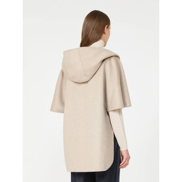 Max Mara Popoli Cashmere Drap Hooded Cape in Beige | Coats | Luxury Shoes 