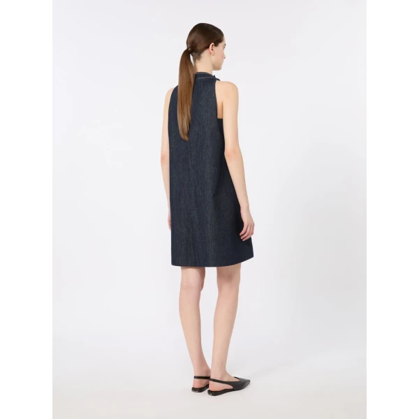 Max Mara Portici Sleeveless Denim Mini Dress in Ultramarine | Mini Dresses | Luxury Shoes 