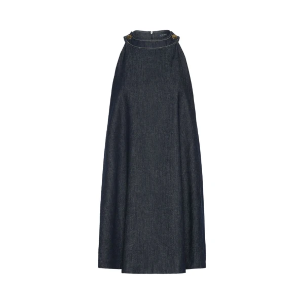 Portici Sleeveless Denim Mini Dress in Ultramarine