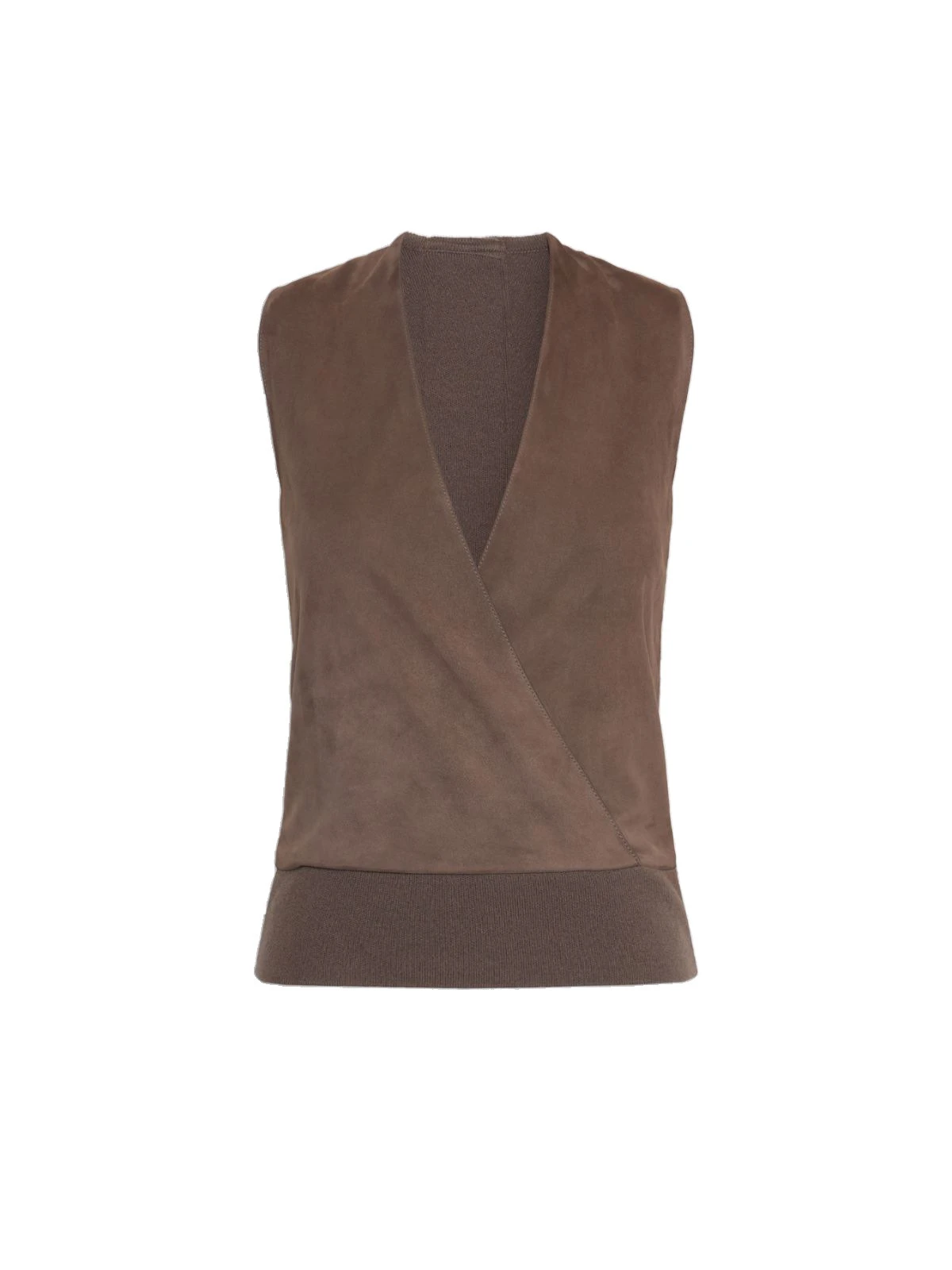 Max Mara Potenza Wool and Cashmere Knit Gilet in Mud Max Mara Potenza Wool and Cashmere Knit Gilet in Mud | Sweaters | Luxury Shoes