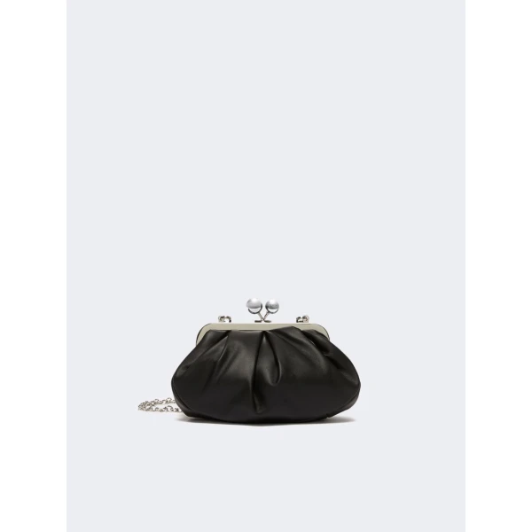 Max Mara Prati Small Sheepskin Pasticcino Bag in Black | Clutch Bags | Luxury Shoes 