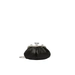 Max Mara Prati Small Sheepskin Pasticcino Bag in Black | Clutch Bags | Luxury Shoes 