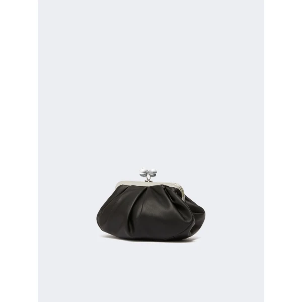 Max Mara Prati Small Sheepskin Pasticcino Bag in Black | Clutch Bags | Luxury Shoes 