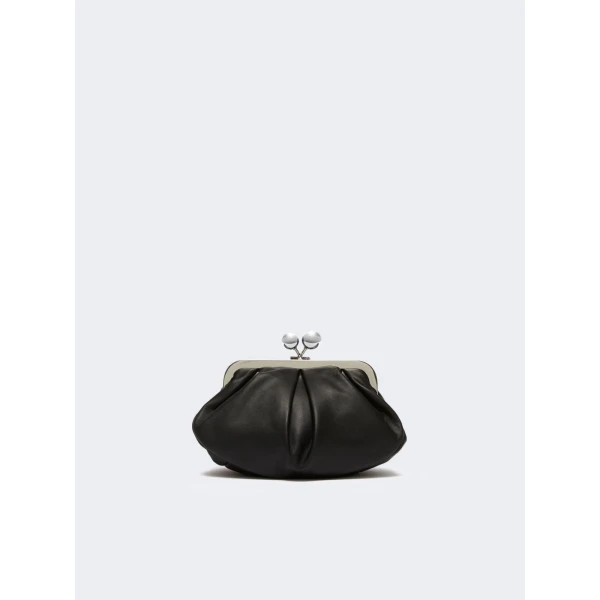 Max Mara Prati Small Sheepskin Pasticcino Bag in Black | Clutch Bags | Luxury Shoes 