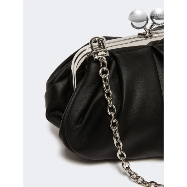 Max Mara Prati Small Sheepskin Pasticcino Bag in Black | Clutch Bags | Luxury Shoes 