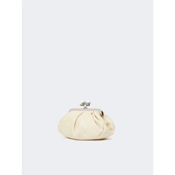 Max Mara Prati Small Sheepskin Pasticcino Bag in Ivory | Clutch Bags | Luxury Shoes 