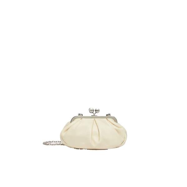 Max Mara Prati Small Sheepskin Pasticcino Bag in Ivory | Clutch Bags | Luxury Shoes 