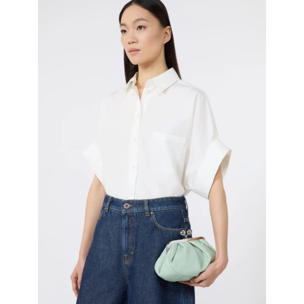 Max Mara Prati Small Sheepskin Pasticcino Bag in Pastel Green | Clutch Bags | Luxury Shoes 