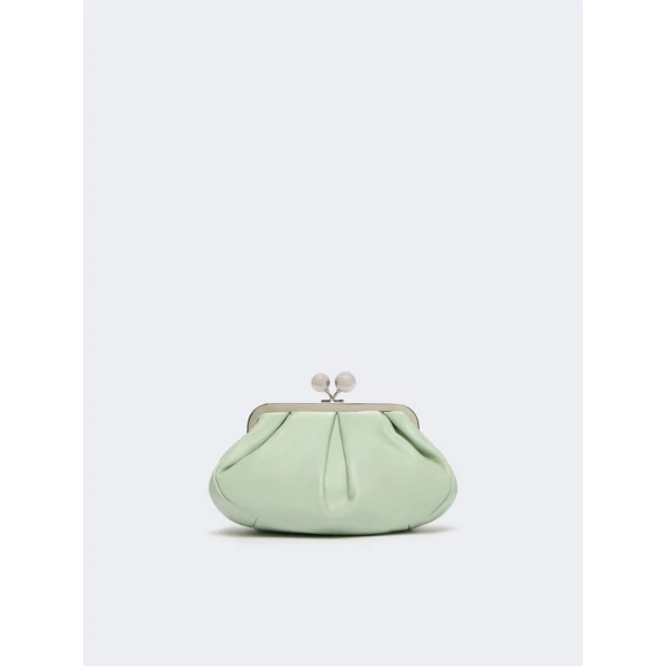 Max Mara Prati Small Sheepskin Pasticcino Bag in Pastel Green | Clutch Bags | Luxury Shoes 