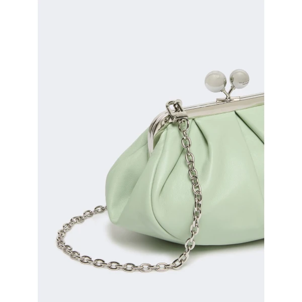 Max Mara Prati Small Sheepskin Pasticcino Bag in Pastel Green | Clutch Bags | Luxury Shoes 