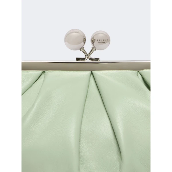 Max Mara Prati Small Sheepskin Pasticcino Bag in Pastel Green | Clutch Bags | Luxury Shoes 