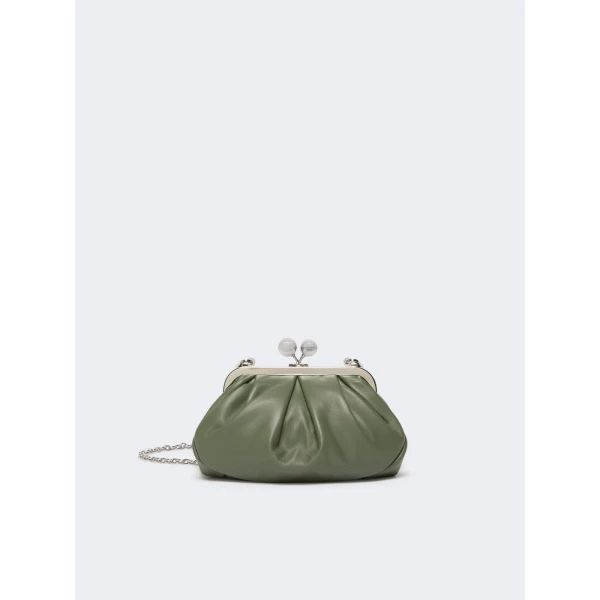 Max Mara Prati Small Sheepskin Pasticcino Bag in Sage Green | Clutch Bags | Luxury Shoes 