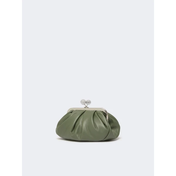 Max Mara Prati Small Sheepskin Pasticcino Bag in Sage Green | Clutch Bags | Luxury Shoes 