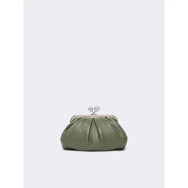 Max Mara Prati Small Sheepskin Pasticcino Bag in Sage Green | Clutch Bags | Luxury Shoes 