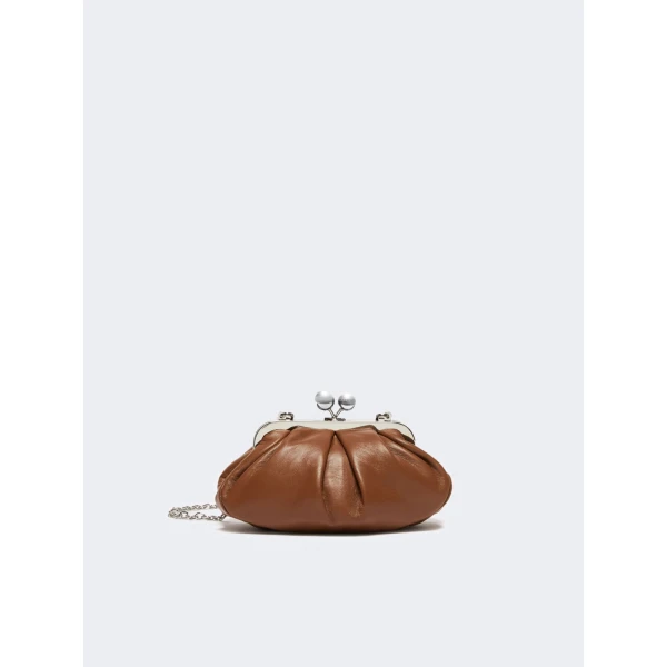 Max Mara Prati Small Sheepskin Pasticcino Bag in Tobacco | Clutch Bags | Luxury Shoes 