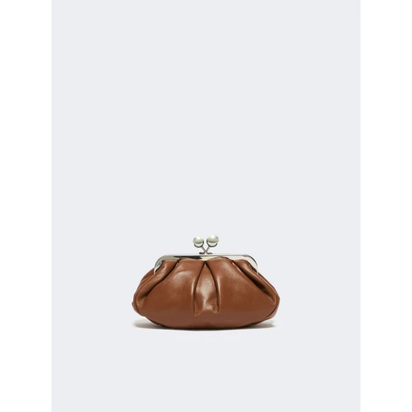 Max Mara Prati Small Sheepskin Pasticcino Bag in Tobacco | Clutch Bags | Luxury Shoes 