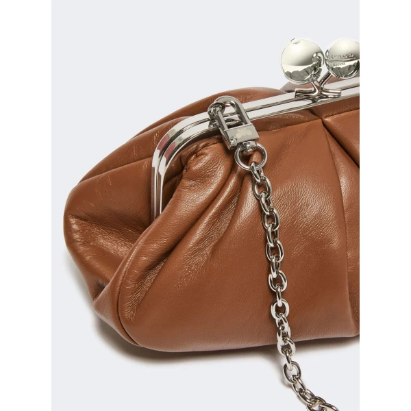 Max Mara Prati Small Sheepskin Pasticcino Bag in Tobacco | Clutch Bags | Luxury Shoes 