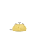 Max Mara Prati Small Sheepskin Pasticcino Bag in Yellow | Clutch Bags | Luxury Shoes 