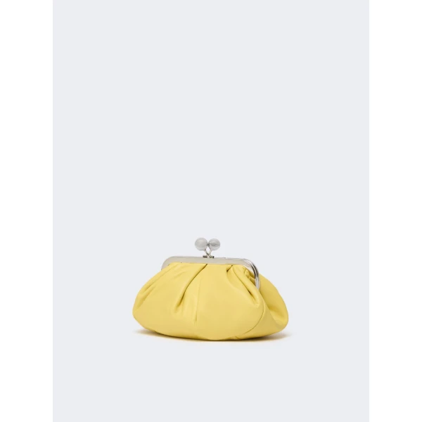 Max Mara Prati Small Sheepskin Pasticcino Bag in Yellow | Clutch Bags | Luxury Shoes 
