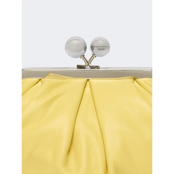 Max Mara Prati Small Sheepskin Pasticcino Bag in Yellow | Clutch Bags | Luxury Shoes 