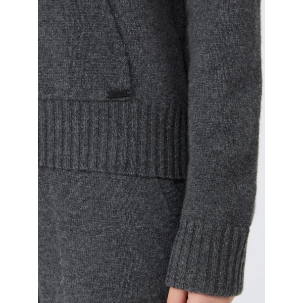 Max Mara Primo Slim Cashmere Hooded Sweater in Dark Grey | Sweaters | Luxury Shoes 