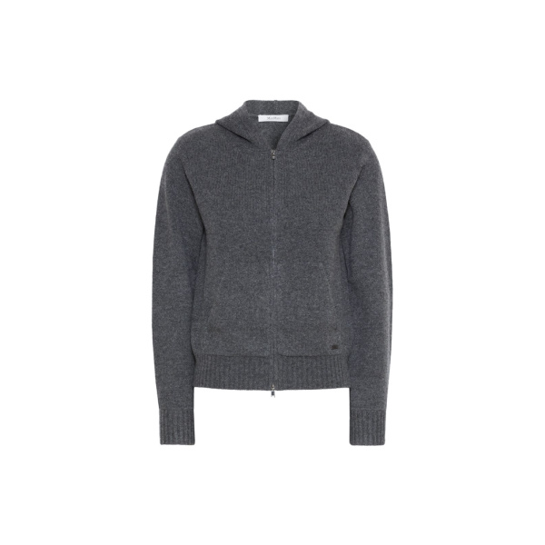 Max Mara Primo Slim Cashmere Hooded Sweater in Dark Grey | Sweaters | Luxury Shoes 