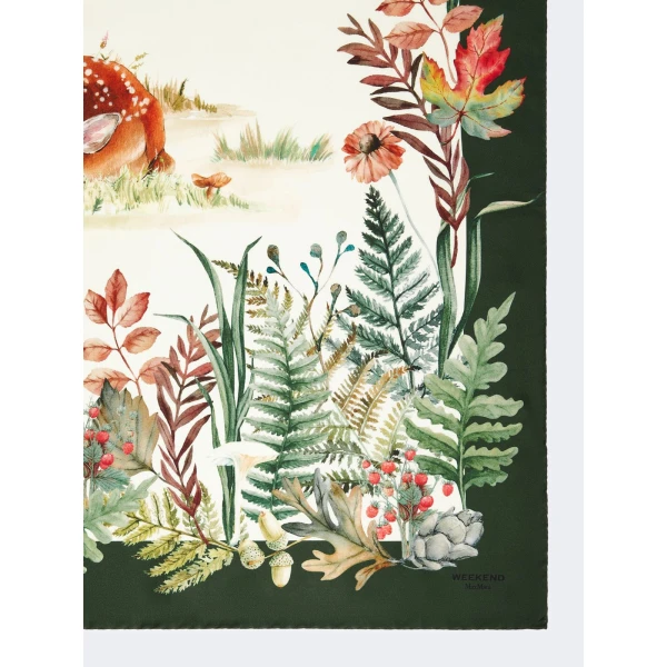 Max Mara Printed Silk Oversized Scarf in Camel | Scarves | Luxury Shoes 
