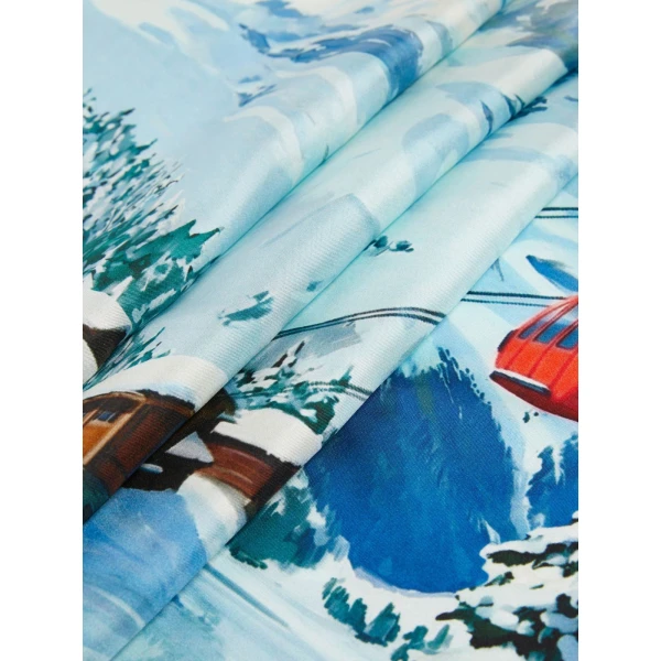 Max Mara Printed Silk Oversized Scarf in Light Blue | Scarves | Luxury Shoes 