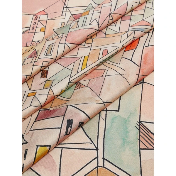 Max Mara Printed Silk Oversized Scarf in Sand | Scarves | Luxury Shoes 