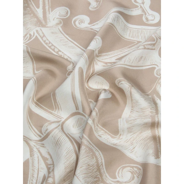 Max Mara Printed Silk Twill Oversized Scarf in Sand | Scarves | Luxury Shoes 