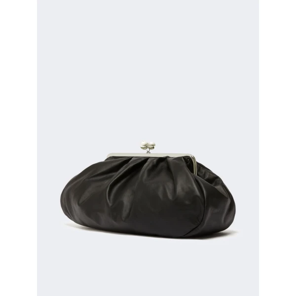Max Mara Provino Large Nappa Pasticcino Bag in Black | Clutch Bags | Luxury Shoes 