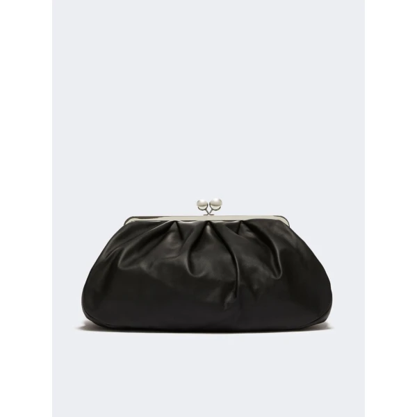 Max Mara Provino Large Nappa Pasticcino Bag in Black | Clutch Bags | Luxury Shoes 