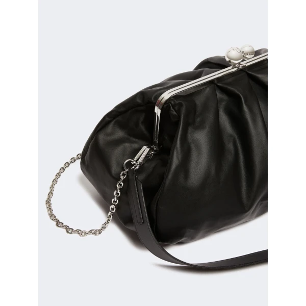 Max Mara Provino Large Nappa Pasticcino Bag in Black | Clutch Bags | Luxury Shoes 