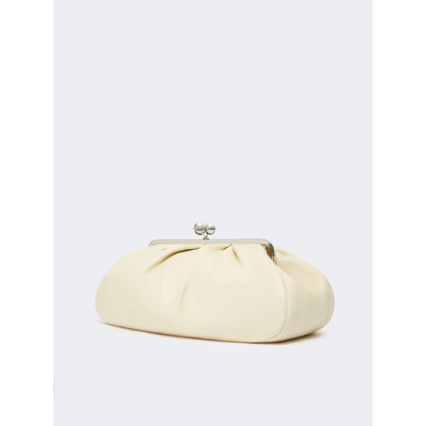 Max Mara Provino Large Nappa Pasticcino Bag in Ivory | Clutch Bags | Luxury Shoes 