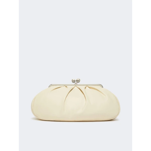 Max Mara Provino Large Nappa Pasticcino Bag in Ivory | Clutch Bags | Luxury Shoes 