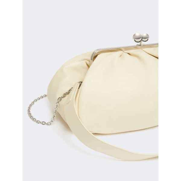 Max Mara Provino Large Nappa Pasticcino Bag in Ivory | Clutch Bags | Luxury Shoes 