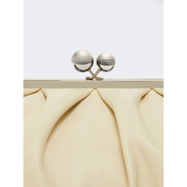 Max Mara Provino Large Nappa Pasticcino Bag in Ivory | Clutch Bags | Luxury Shoes 