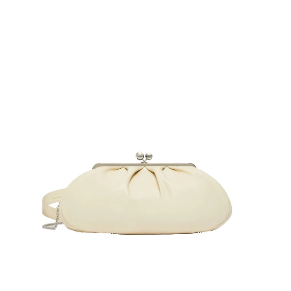 Max Mara Provino Large Nappa Pasticcino Bag in Ivory | Clutch Bags | Luxury Shoes 